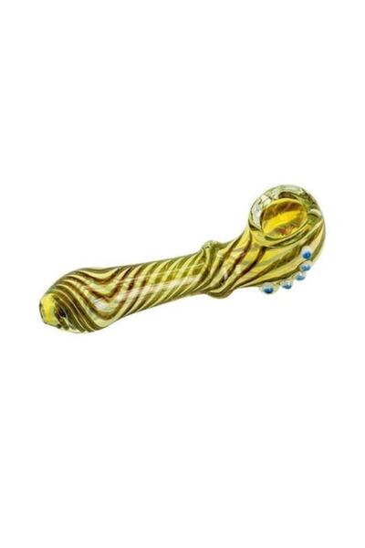 OEM Borosilicate Glass Pipe, Yellow/Green, 11.5 cm