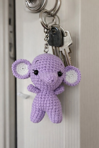 LUXIC CORE El Yapımı Amigurumi Lila Fil Anahtarlık | Örgü Fil Figürlü Çanta &...