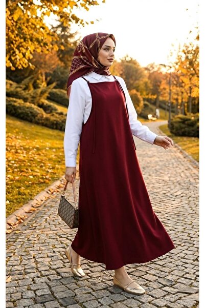 Giyim Gezegeni Bordo Ji̇le Dress |   Women's Long Rope Strap Loose Fit 4 Seas...