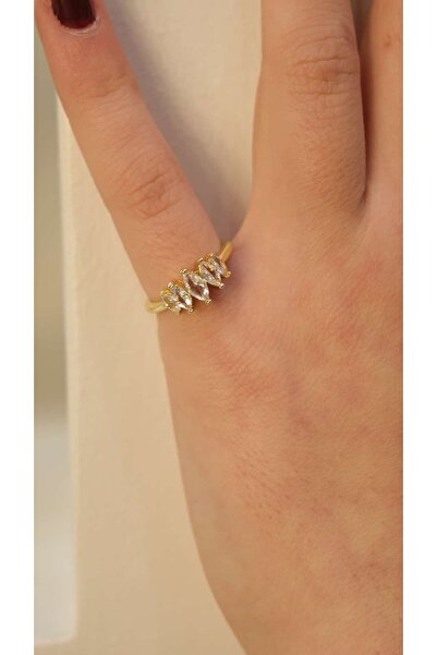 Jerie خاتم مفصلي بيضاوي الشكل قابل للتعديل مزين بحجر الباغيت