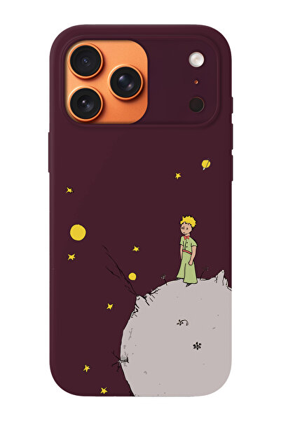 shoptocase iPhone 17 Pro Max Uyumlu Küçük Prens-2 Desenli İçi Süet Lansman Te...