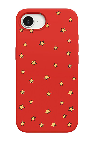 shoptocase iPhone 16E Uyumlu Yıldızlar Desenli İçi Süet Lansman Telefon Kılıfı