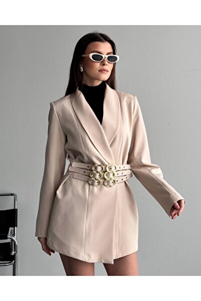 moda çağdaş Premium Quality Blazer Jacket with 3 Belt Designs