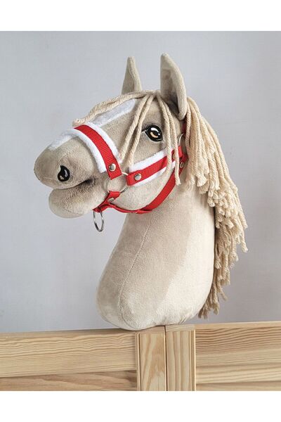 Other Adjustable horse halter Hobby Horse A3 red with white fur