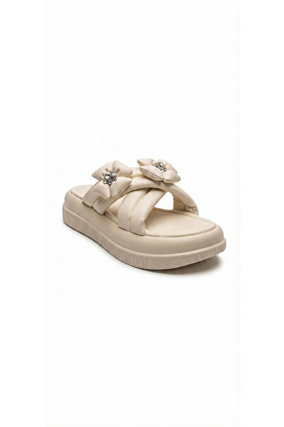 Ustalar Ayakkabı Çanta Beige Women's Daily Slippers 657.0092