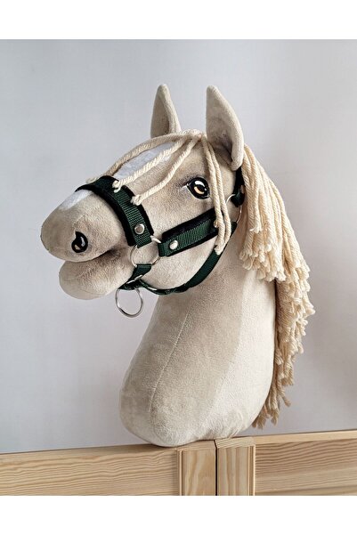 Other Căpăstru reglabil pentru cal Hobby Horse A3, verde sticlă cu blană neagră