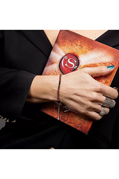 Ezera Bracelet with Garnet and Black Spinel Stones, Ania, 925 Silver Closure