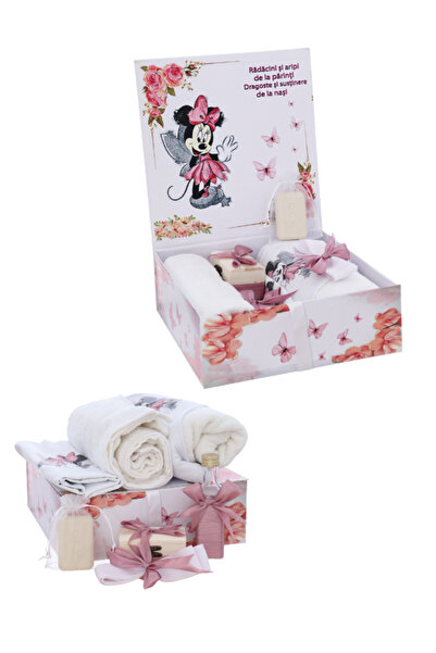 Flashmarket Trusou botez Fetita 8 piese cu Minnie Roz Pudrat – Set complet bo...