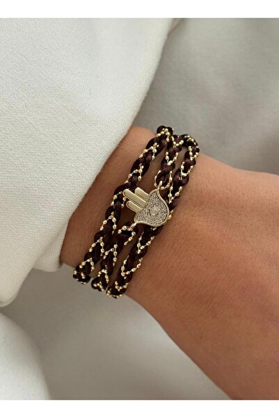 CHARMLUCKY سوار مرصع بحجر الزركون على شكل هامسا