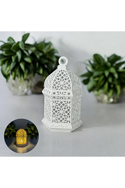 tridori Geometrik Motifli Dekoratif Fener LED Mumluk