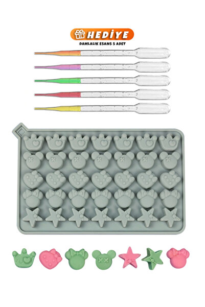 Getshopmini Epoxy Confectionery Mickey Mouse Jelly Bean Mold Heart Star Crown...