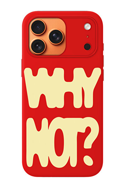 shoptocase iPhone 17 Pro Max Uyumlu Why Not ? Desenli İçi Süet Lansman Telefo...