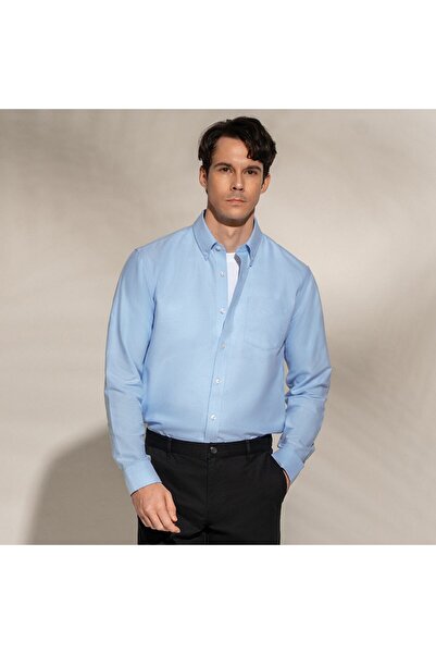 Giordano Men’s Cotton Long-Sleeve Wrinkle-Free Shirt