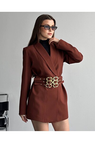 moda çağdaş Premium Quality Blazer Jacket with 3 Belt Designs