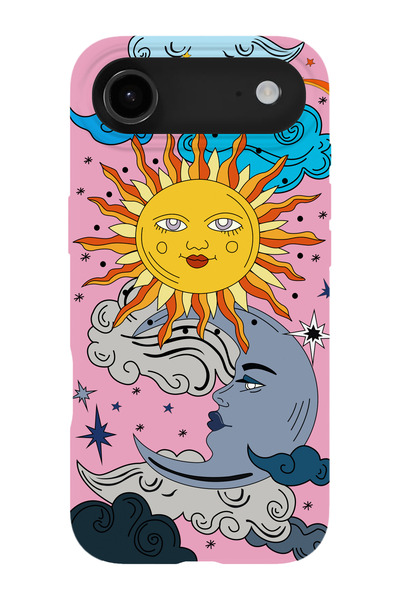 shoptocase حافظة هاتف متوافقة مع iPhone 17Air مزينة بنمط الشمس والقمر من الدا...