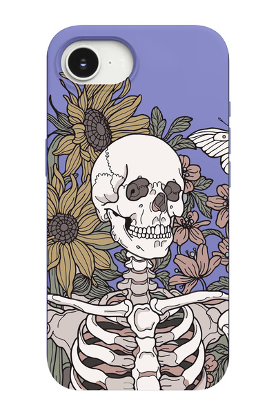 shoptocase حافظة هاتف متوافقة مع آيفون 16E مزينة بنمط جمجمة الزهور ومصنوعة من...