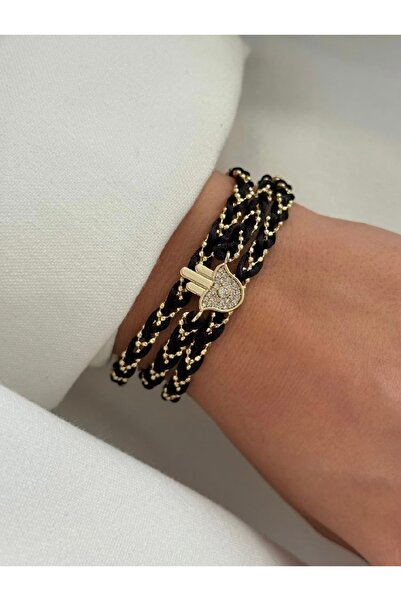 CHARMLUCKY سوار مرصع بحجر الزركون على شكل هامسا