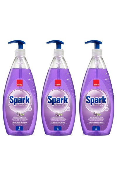 Sano SET 3 BUCĂȚI - Săpun lichid de mâini Spark Lavender cu dozator cu pompă ...