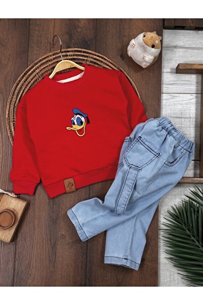 BEBENDY Embroidered Lycra Jeans Pants Baby Boy and Child Set