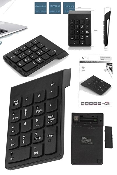 Munico Taşınabilir Mini Kablosuz 18 Tuş 2.4g Sayısal Tuş Takımı Dizüstü Bilgi...