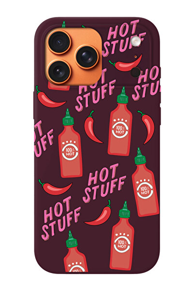 shoptocase iPhone 17 Pro Max Compatible Hot Stuff Patterned Suede Inside Laun...