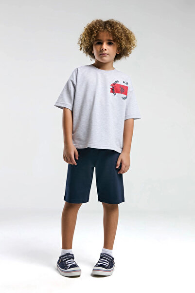 U.S. Polo Assn. Boy's bermuda set - snow melange