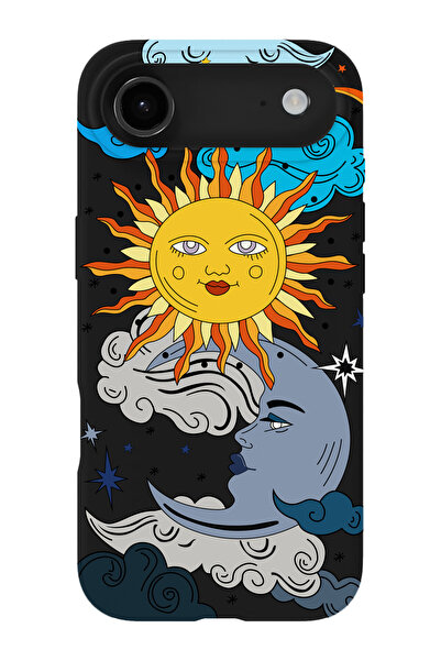 shoptocase حافظة هاتف متوافقة مع iPhone 17Air مزينة بنمط الشمس والقمر من الدا...