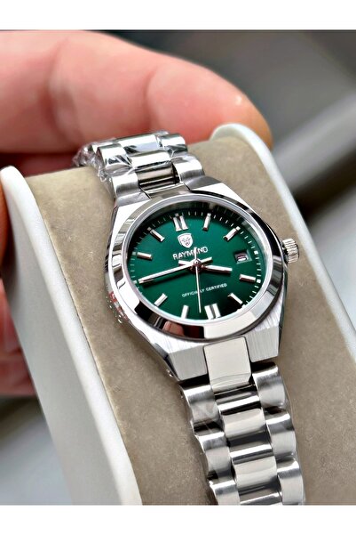 Raymond Gümüş Renk Minimal Kasa Orjinal Model Çelik Kadın Kol Saati + BİLEKLİK