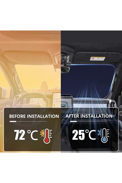 Generic واقي شمس للزجاج الأمامي للسيارة مع حقيبة تخزين، متوافق مع ملحقات Jeto...