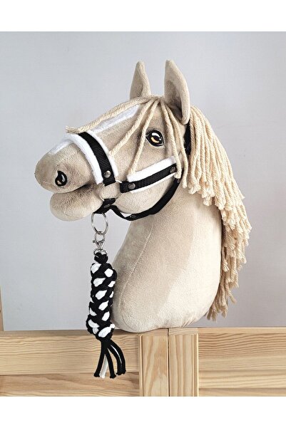 Other Set Hobby Horse: Căpăstru A3 cu blană albă + lesă din frânghie - alb-negru