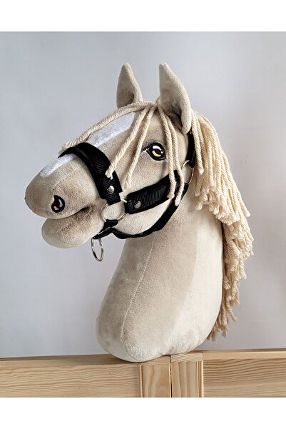 Other Căpăstru reglabil pentru cal Hobby Horse A3, negru cu blană neagră