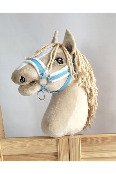 Other Căpăstru reglabil pentru cal Hobby Horse A3 albastru cu blană albă