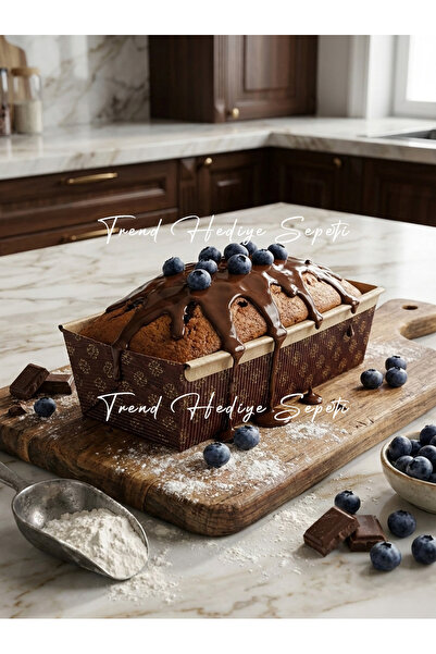 Trend Hediye Sepeti قالب كيك مستطيل الشكل بنمط ذهبي مذهب (10 قطع) - قالب تقدي...