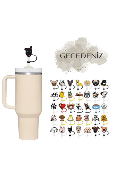 GECEDENİZ Thermos Compatible Straw Stopper Dog No 31