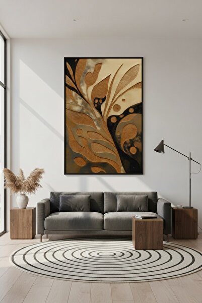 hollywest Lüks Organik Yaprak Formları Rölyef Etkili Duvar Sanatı | Altın & S...