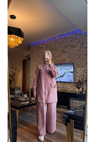 MİMİ Luxury Wear Women's Hijab Tracksuit Set with Zipper & Bottom Top Set