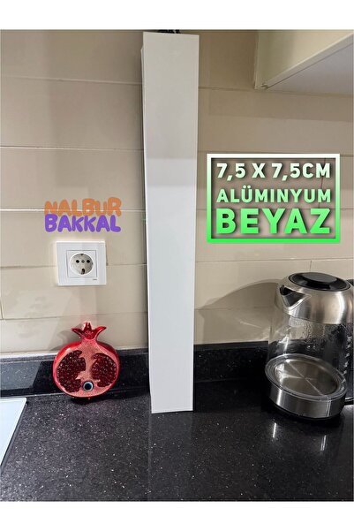 Nalbur Bakkal Beyaz Paslanmaz Alüminyum Doğalgaz Borusu Gizleme Kanalı 7,5x7,...