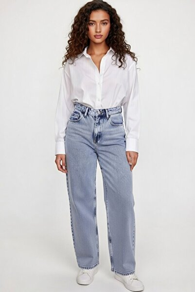 Arma Life Buz Mavisi Yüksek Bel Baggy Pantolon