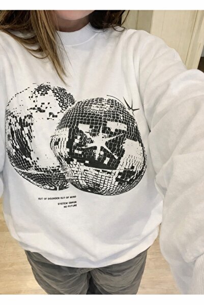 Hunors Sportswear & Company سويت شيرت قطني برقبة دائرية مطبوع عليه ديسكو بول ...