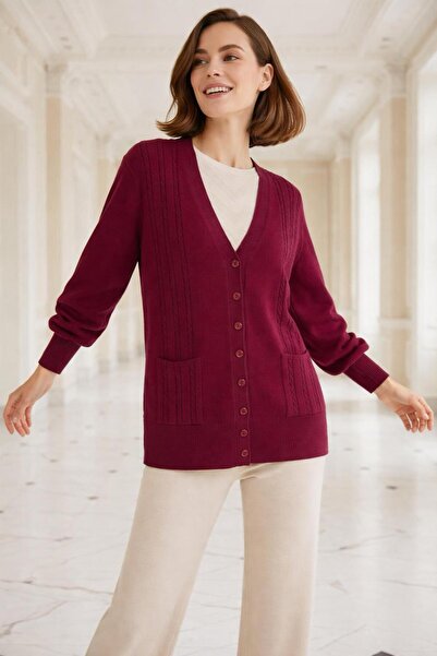 larocci Women's Buttoned Basic Cardigan - Standard Size