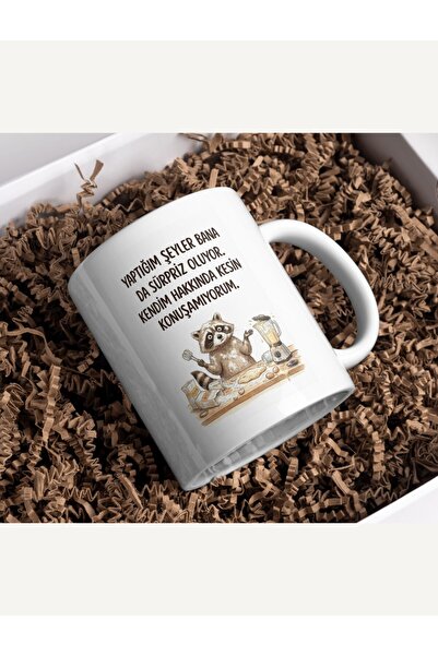Fikart "Things I Do Make Me Surprise Too" Raccoon Mug