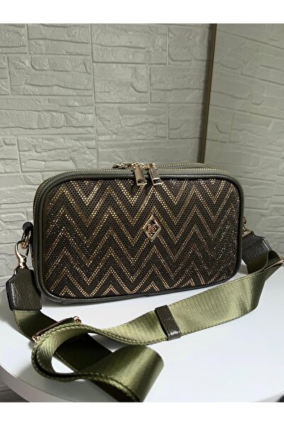 KAREN Yeni model taşlı çanta Haki Renk
