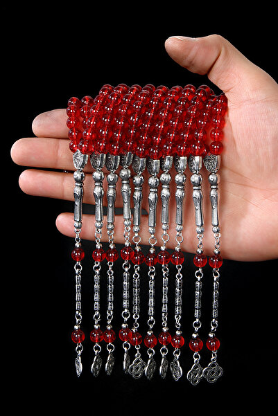 Öyküm accesory 10 Pieces Round Model Natural Stone Glass Prayer Beads Set, Gi...