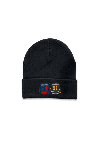 AYDESİGN Rozanov 81 Hollander 24 Heated Rivalry Series Black Beanie Hat