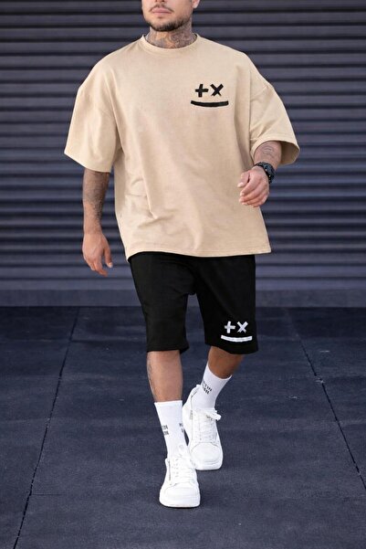 zeag SET TRICOU ȘI PANTALONI SCURTĂ CU IMPRIMEU ARTI ÇARPI PENTRU BĂRBAȚI