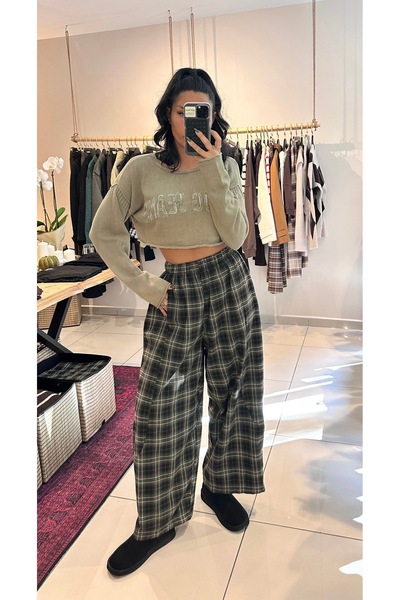 Krisbut Kadın Kreli Pijama Pantolon