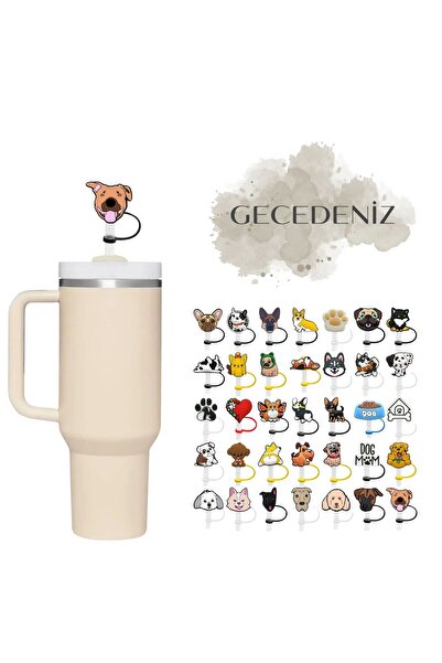 GECEDENİZ Thermos Compatible Straw Stopper Dog No 35