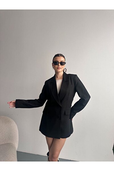 moda çağdaş Ceket Formlu Kruvaze Blazer Elbise