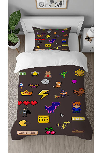 GREENDECOR Emoji Gamer Xo Online Hacker Game Patterned Printed Special Design...