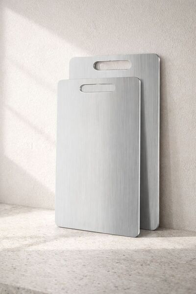 Bohemian Luné Inox Stainless Steel Cutting Board Set (2 Sizes) – & Stain Resi...